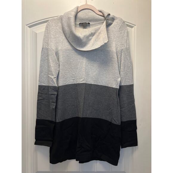 INC International Concepts Women’s Long Sleeve Dress‎ Sweater Size L Gray Black - Picture 1 of 7